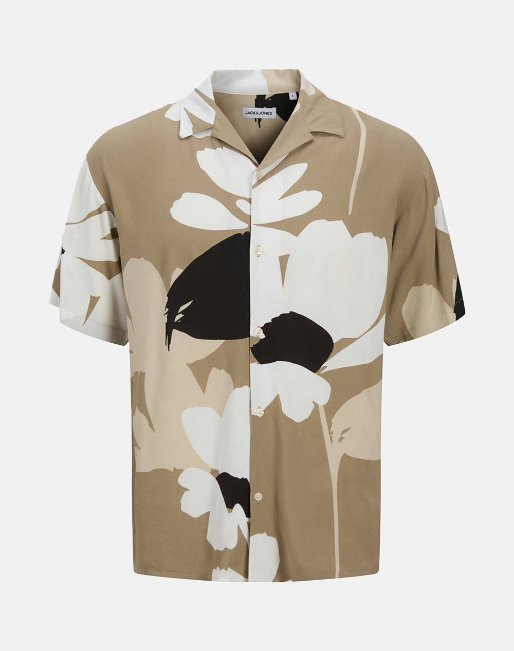 JACK&JONES JJJEFF MONOCHROME RESORT SHIRT SS 12268994-Coriander Multi