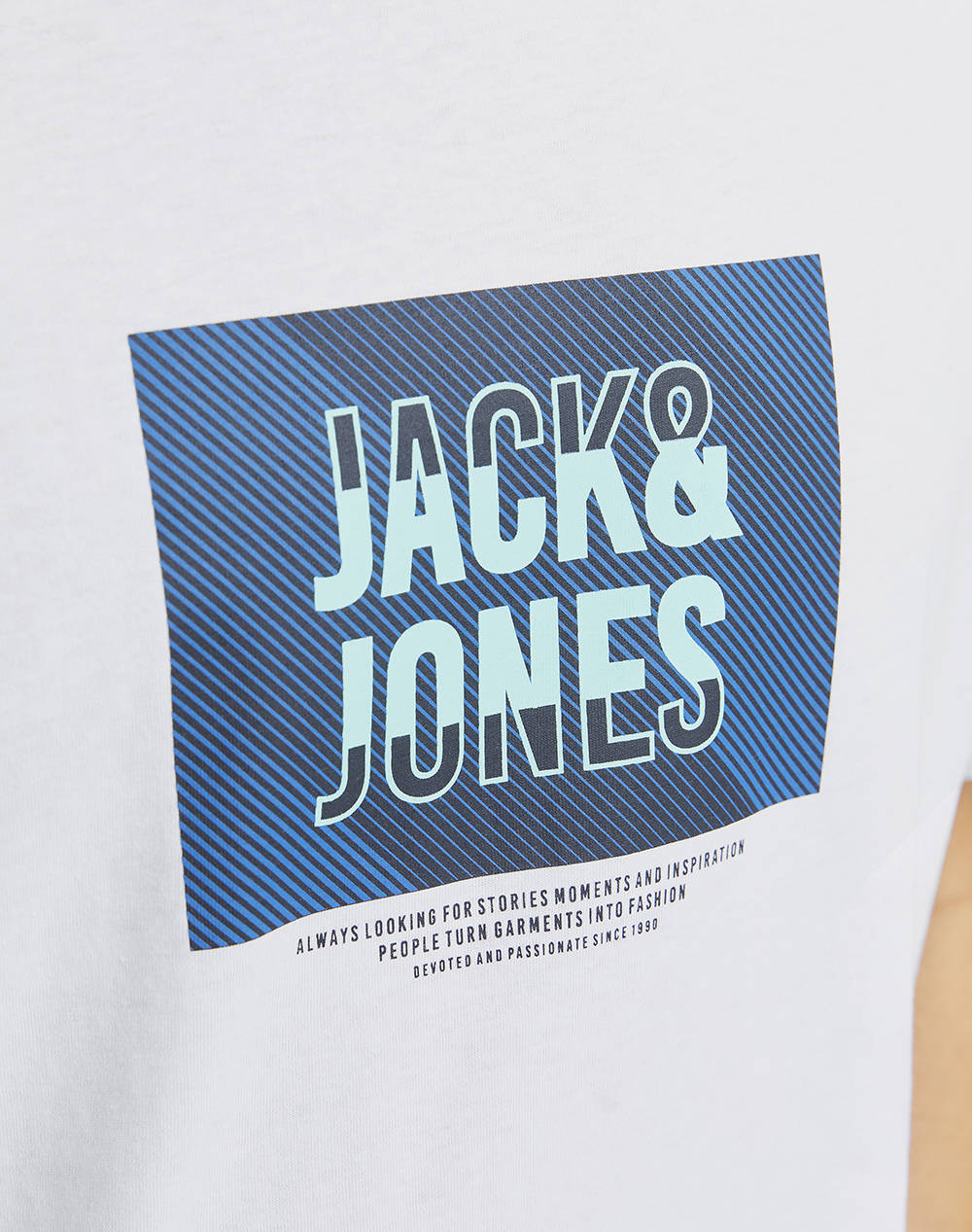 JACK&JONES JJHUDSON TEE SS CREW NECK LN 12268477-WHITE White φωτογραφία