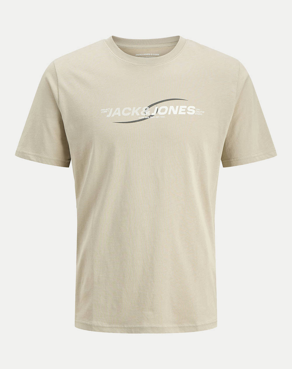 JACK&JONES JCOTARMAC PRINT TEE SS CREW NECK FST 12276408-Pure Cashmere Biege
