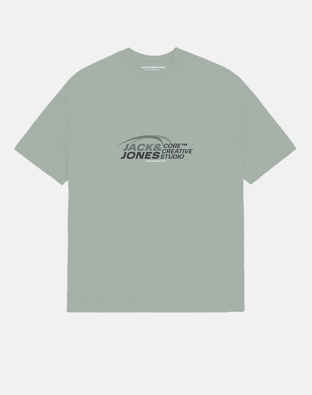 JACK&JONES JACK&JONES JCOTARMAC PRINT TEE SS CREW NECK FST 12276408-Aqua Gray Gray