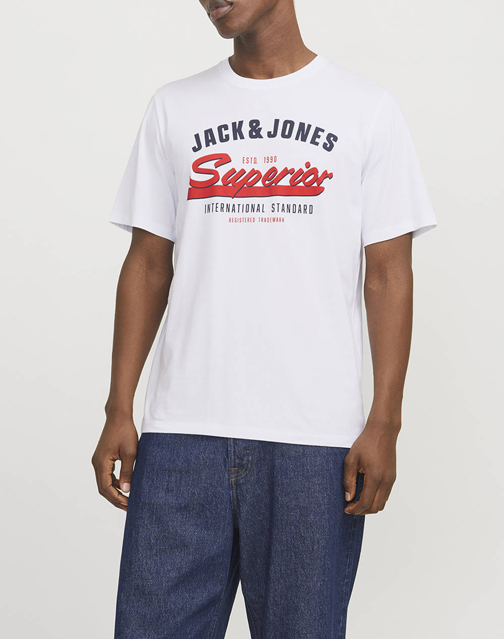 JACK&JONES JJELOGO TEE SS O-NECK 2 COL SS25 SN 12268267-WHITE White