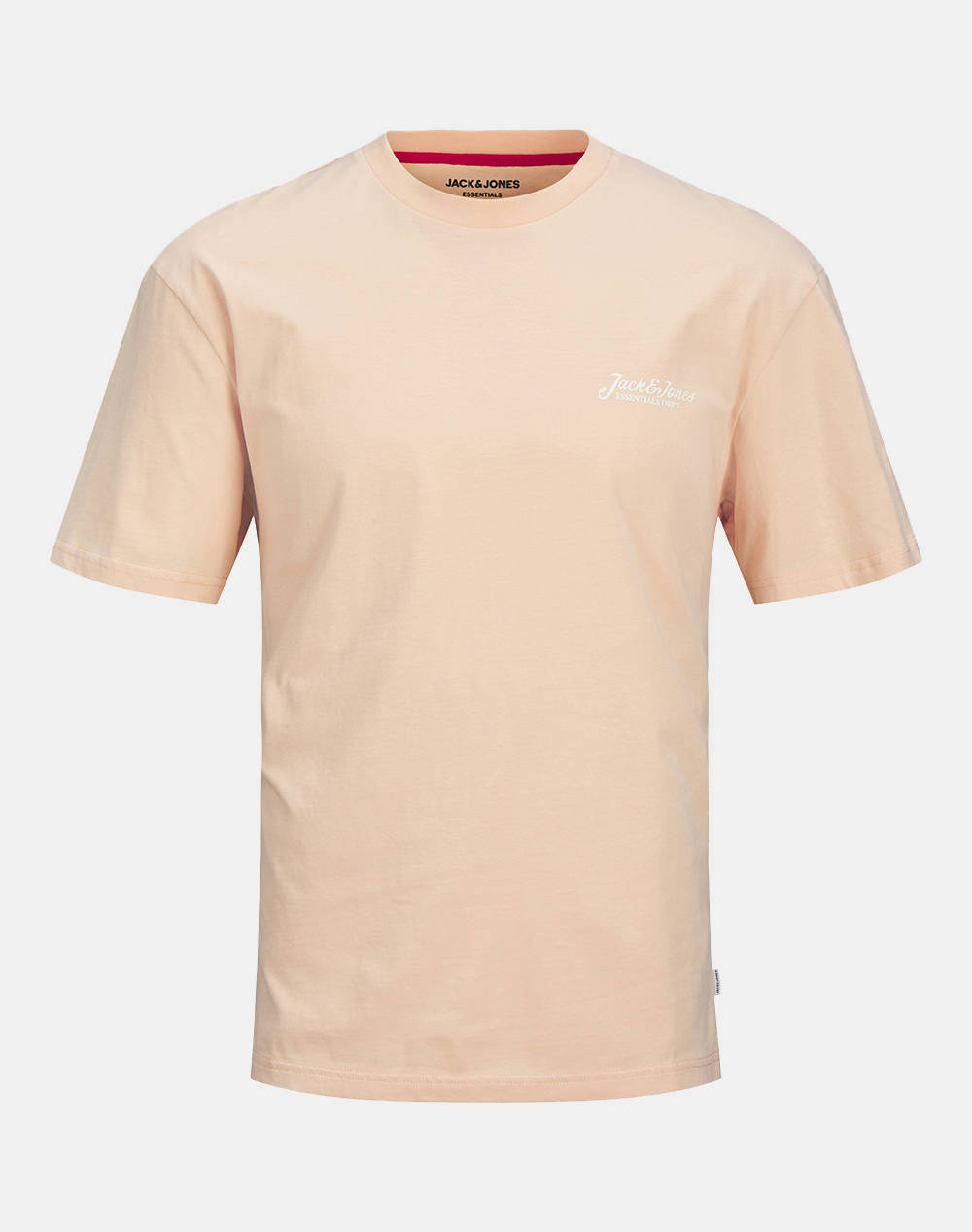 JACK&JONES JACK&JONES JJBEAU TEE SS FRONTPRINT CREW NECK LN 12275012-Peach Parfait LightCoral