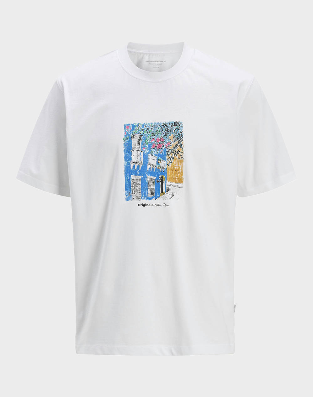 JACK&JONES JACK&JONES JORPAROS GRAPHIC FRONT TEE SS CREW 12273494-BRIGHT WHITE White