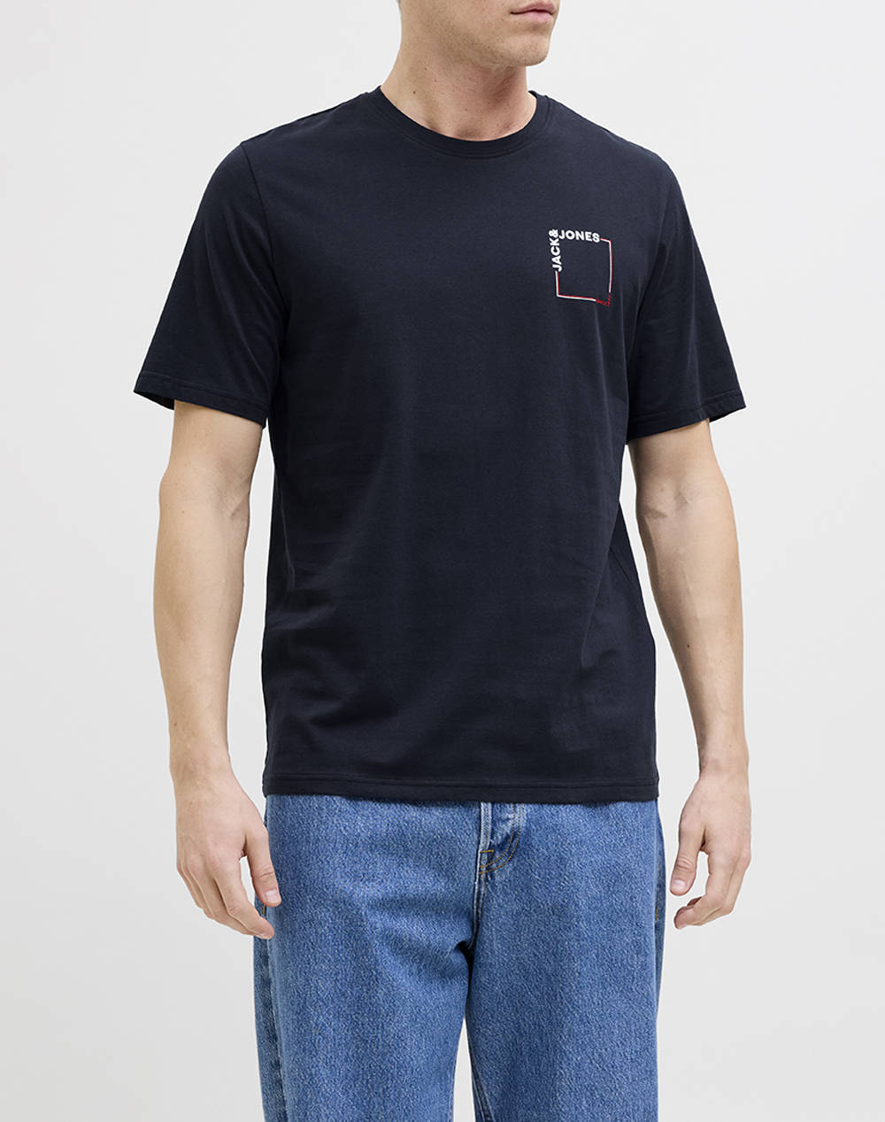 JACK&JONES JJVERNER TEE SS CREW NECK LN 12269314-Sky Captain DarkBlue