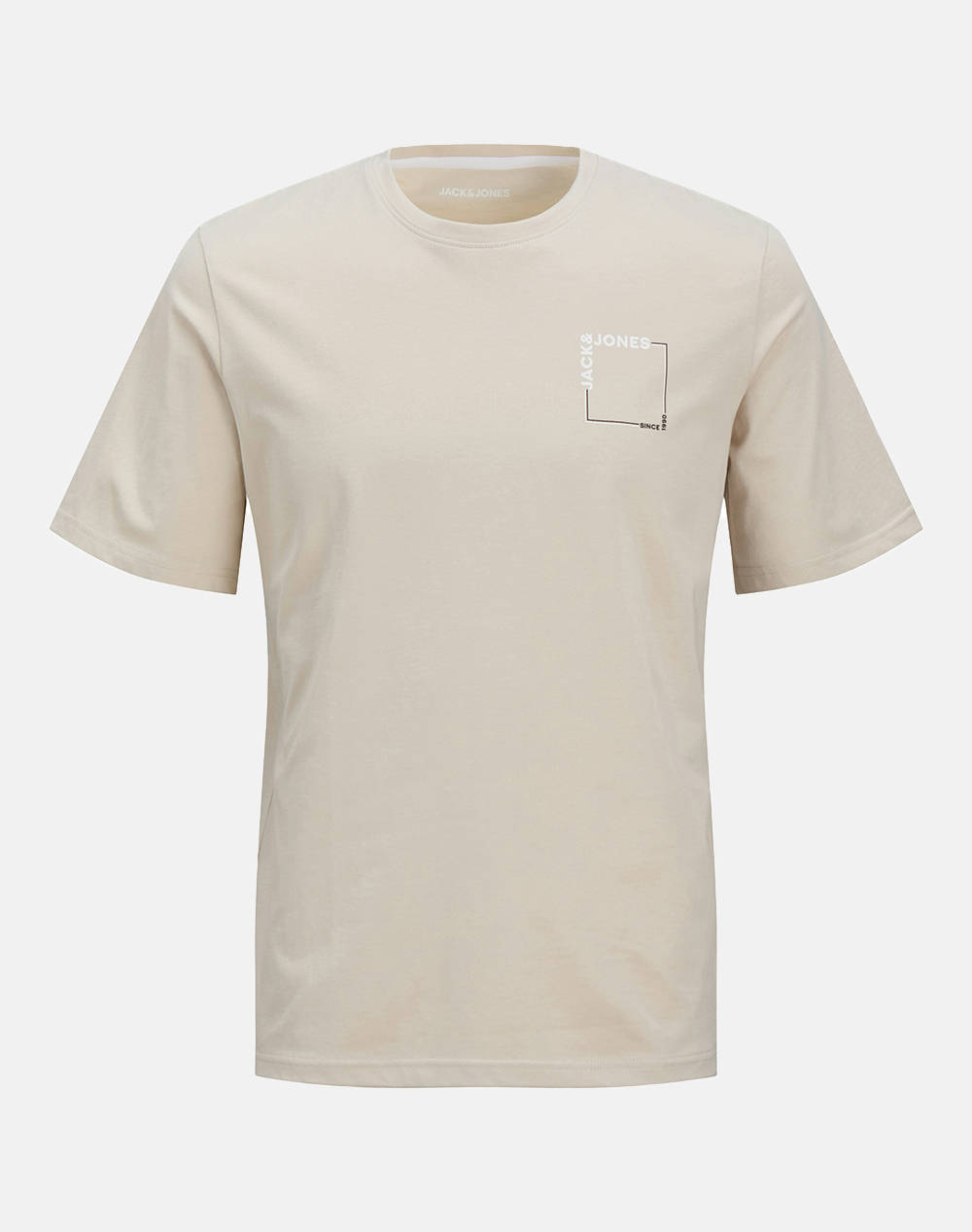 JACK&JONES JJVERNER TEE SS CREW NECK LN 12269314-Moonbeam Ecru