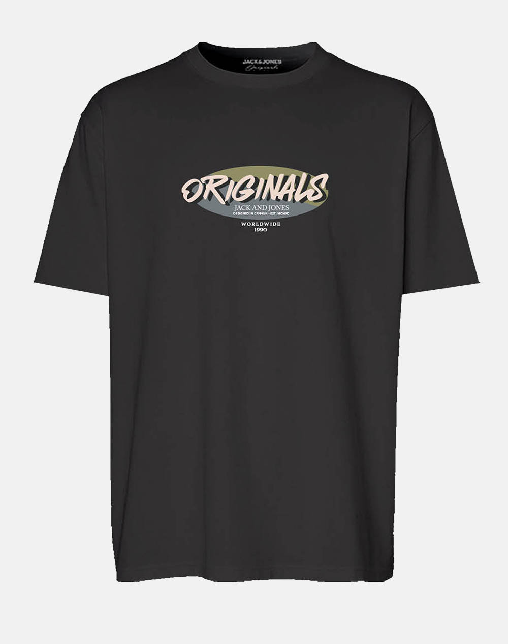 JACK&JONES JORVARENNA TEE SS CREW NECK FST 12277944-BLACK Black