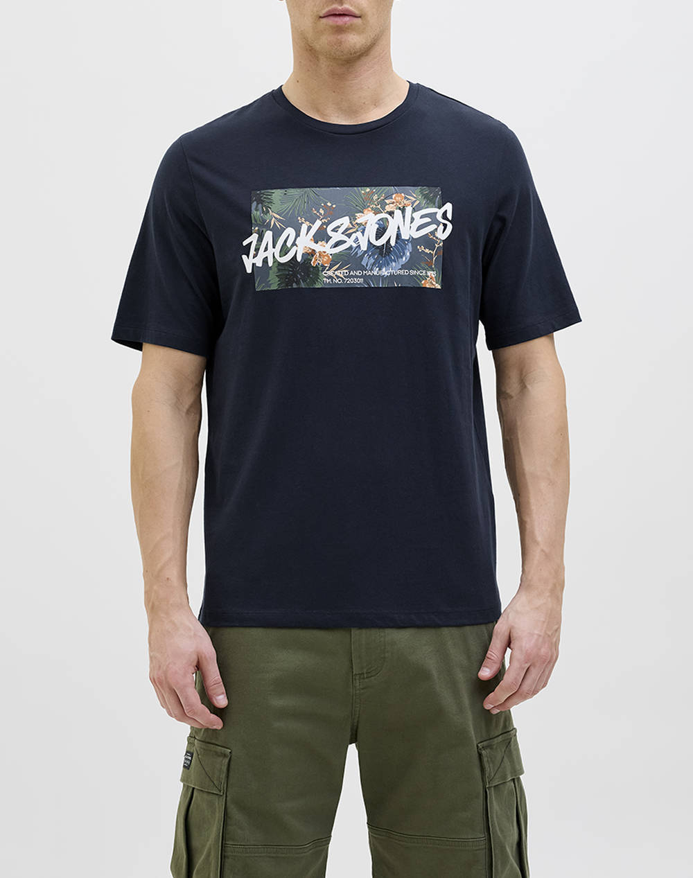 JACK&JONES JJHAWAII SHAPE TEE SS CREW NECK LN 12269324-Sky Captain NavyBlue