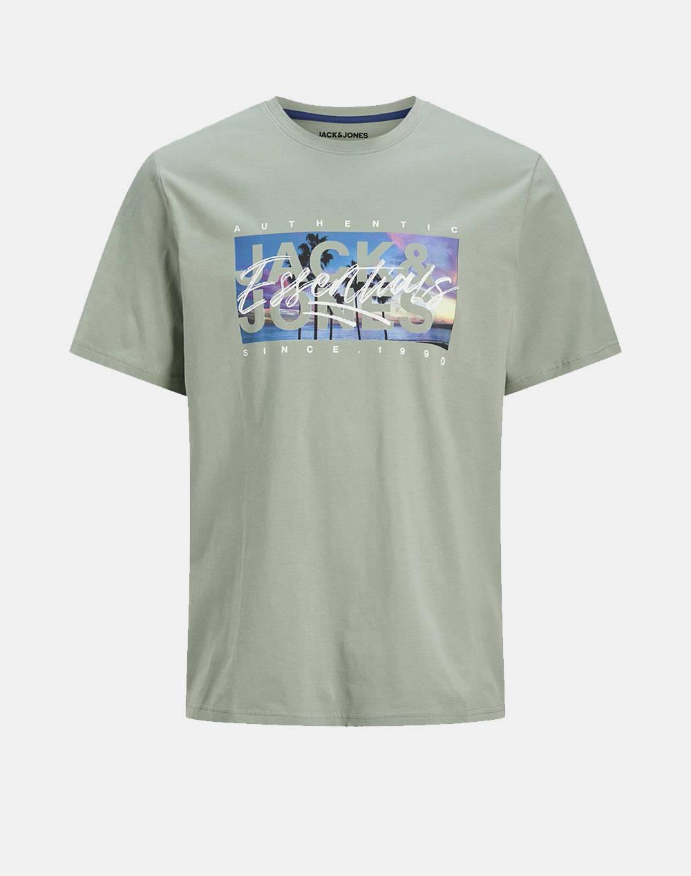 JACK&JONES JJCOLTON PHOTOPRINT TEE SS CREW NECK 12268438-Iceberg Green Khaki