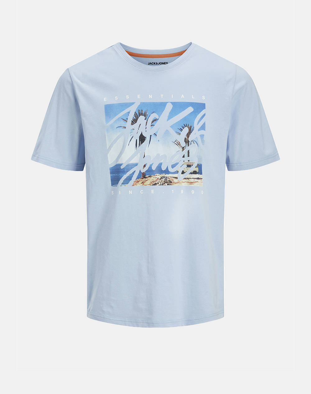 JACK&JONES JJCOLTON PHOTOPRINT TEE SS CREW NECK 12268438-Chambray Blue LightBlue