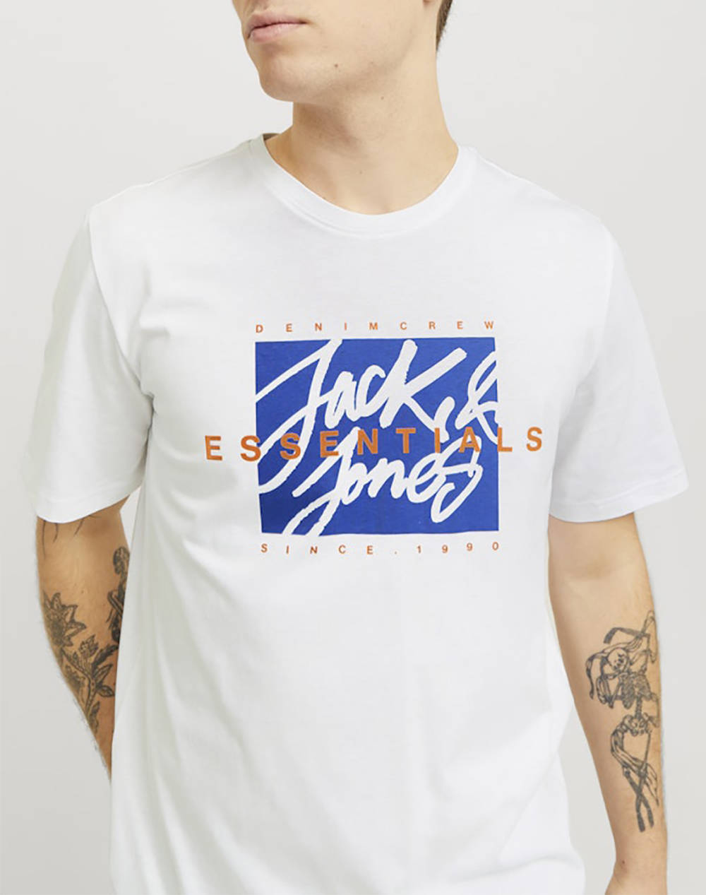 JACK&JONES JJCOLTON TEE SS CREW NECK LN 12268439-WHITE White φωτογραφία