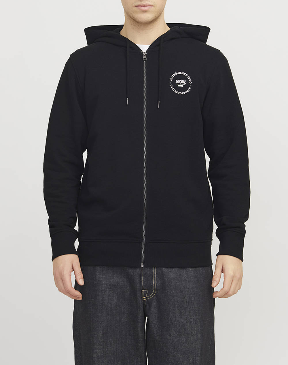JACK&JONES JACK&JONES JJSIMON SWEAT ZIP HOOD 12269366-BLACK Black