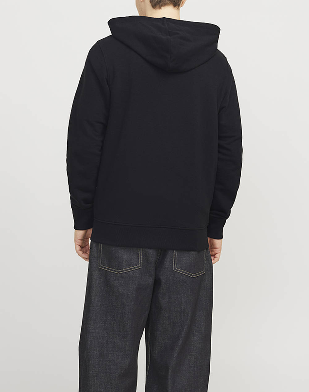 JACK&JONES JJSIMON SWEAT ZIP HOOD 12269366-BLACK Black φωτογραφία
