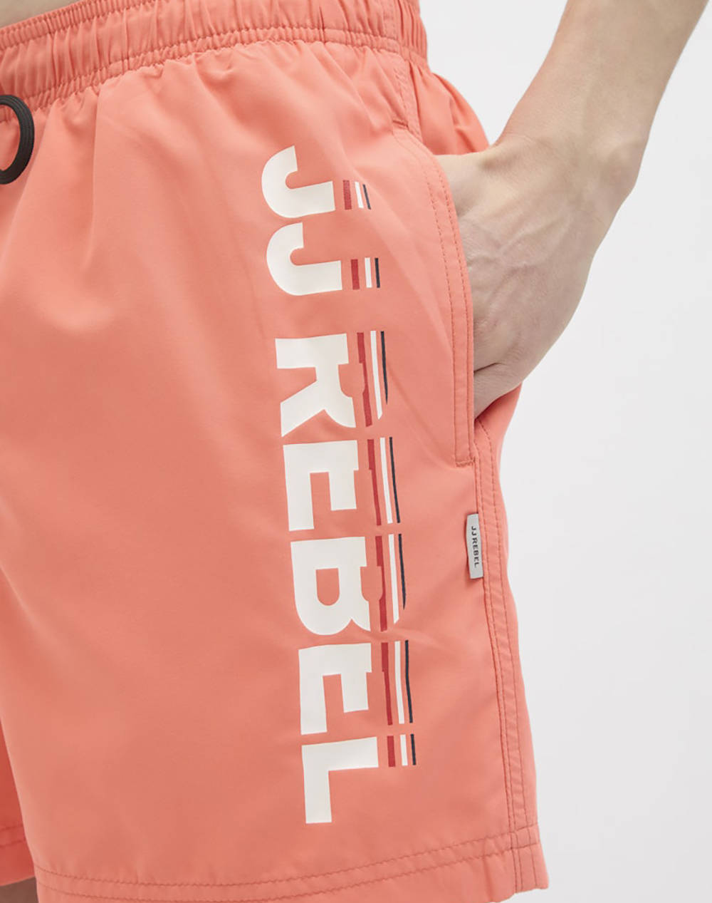 JJREBEL JREBHAWAII SWIM SHORT LOGO 12270765-HOT CORAL Coral φωτογραφία