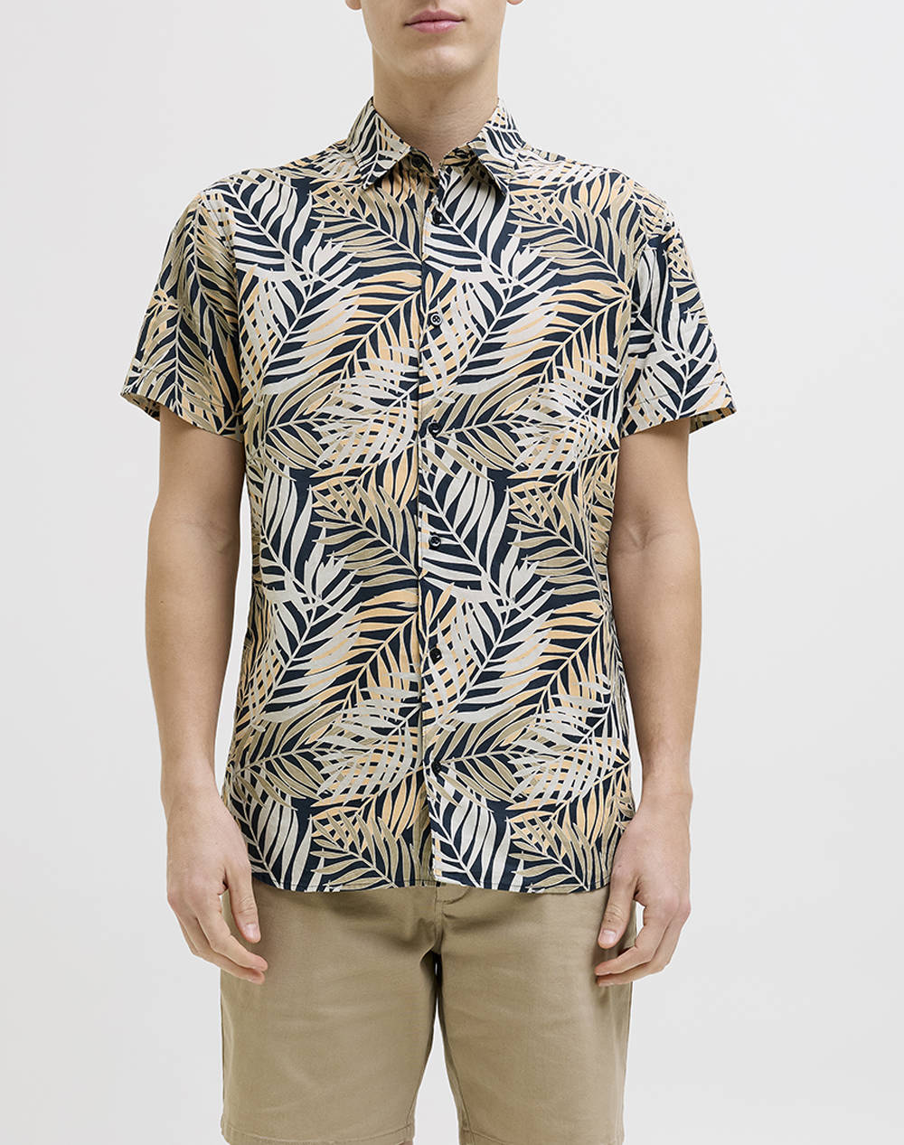 JJREBEL JREBVERDANT POPLIN SHIRT SS 12270271-Sky Captain Mixed