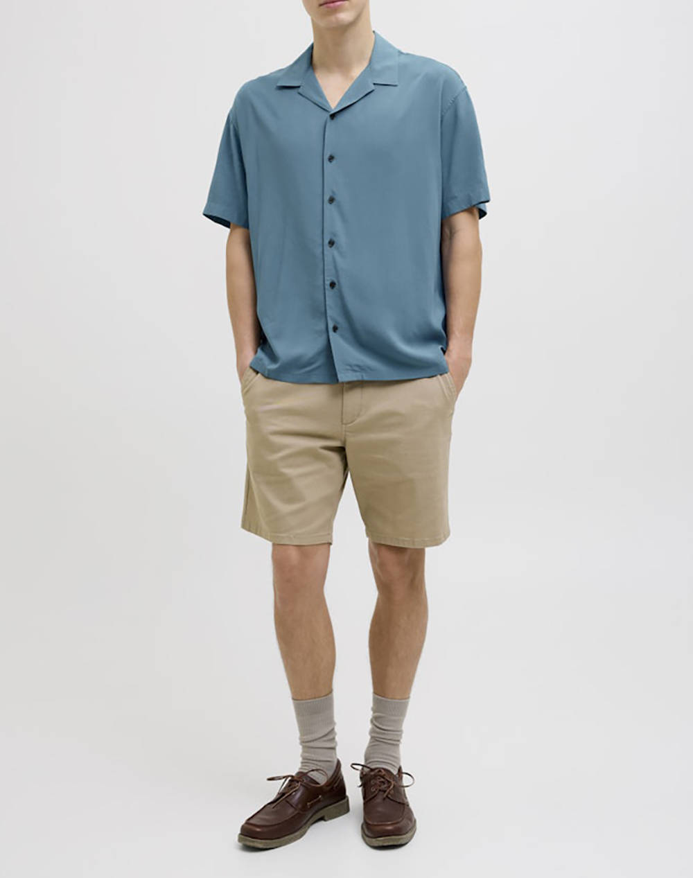 JJ REBEL JREBWATER RESORT SHIRT SS 12270267-Oceanview Petrol φωτογραφία