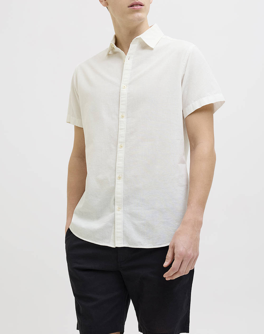 JJ REBEL JJ REBEL JREBMOSS SUNNY SHIRT SS 12270668-BRIGHT WHITE OffWhite