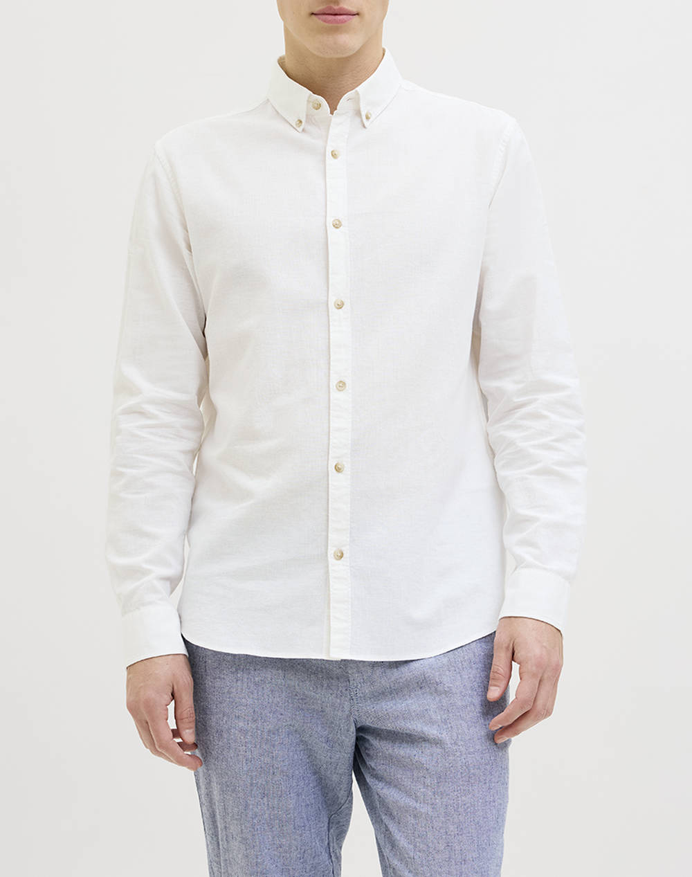 JJ REBEL JJ REBEL JREBMOSS SUNNY SHIRT LS 12270265-BRIGHT WHITE White