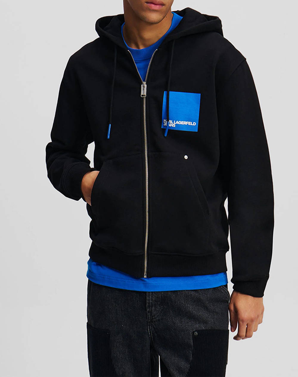 KARL LAGERFELD JEANS KARL LAGERFELD JEANS KLJ REG BOX LOGO ZIP HOODIE A1M20004-999 Black