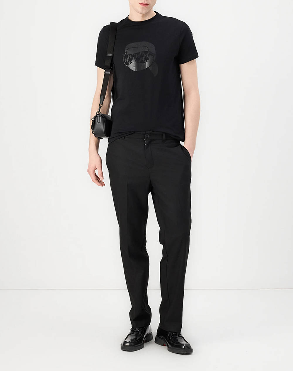Karl Lagerfeld T-Shirt Crewneck 755076-552251-990 Black ανδρικά ρούχα μπλούζες Politikos Shop Πολιτικός