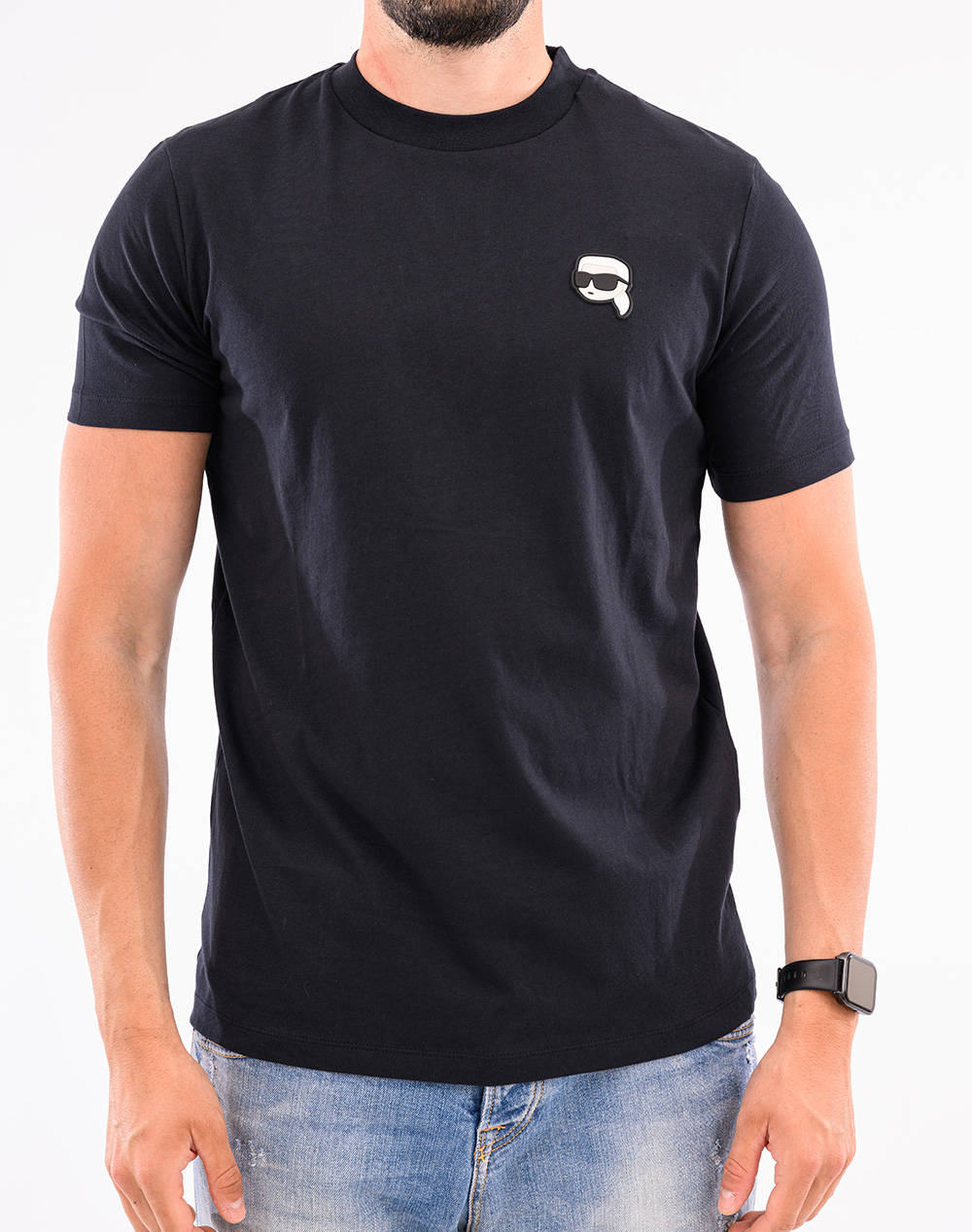 Karl Lagerfeld T-Shirt Crewneck 755710-552224-690 Darkblue ανδρικά ρούχα μπλούζες Politikos Shop Πολιτικός