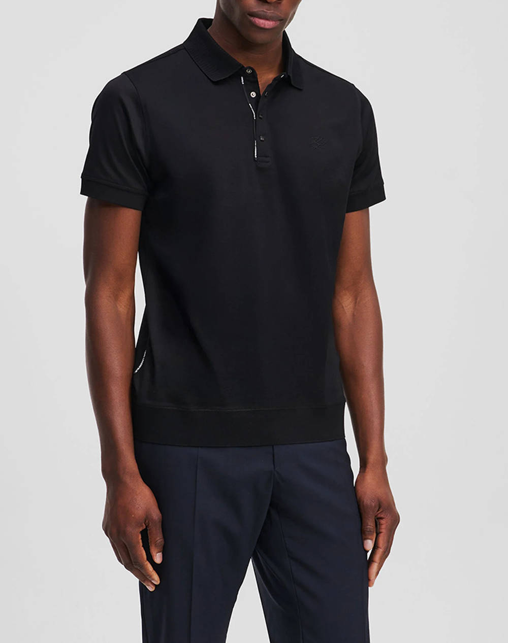 KARL LAGERFELD POLO PRESS BUTTON 745007-552200-990 Black