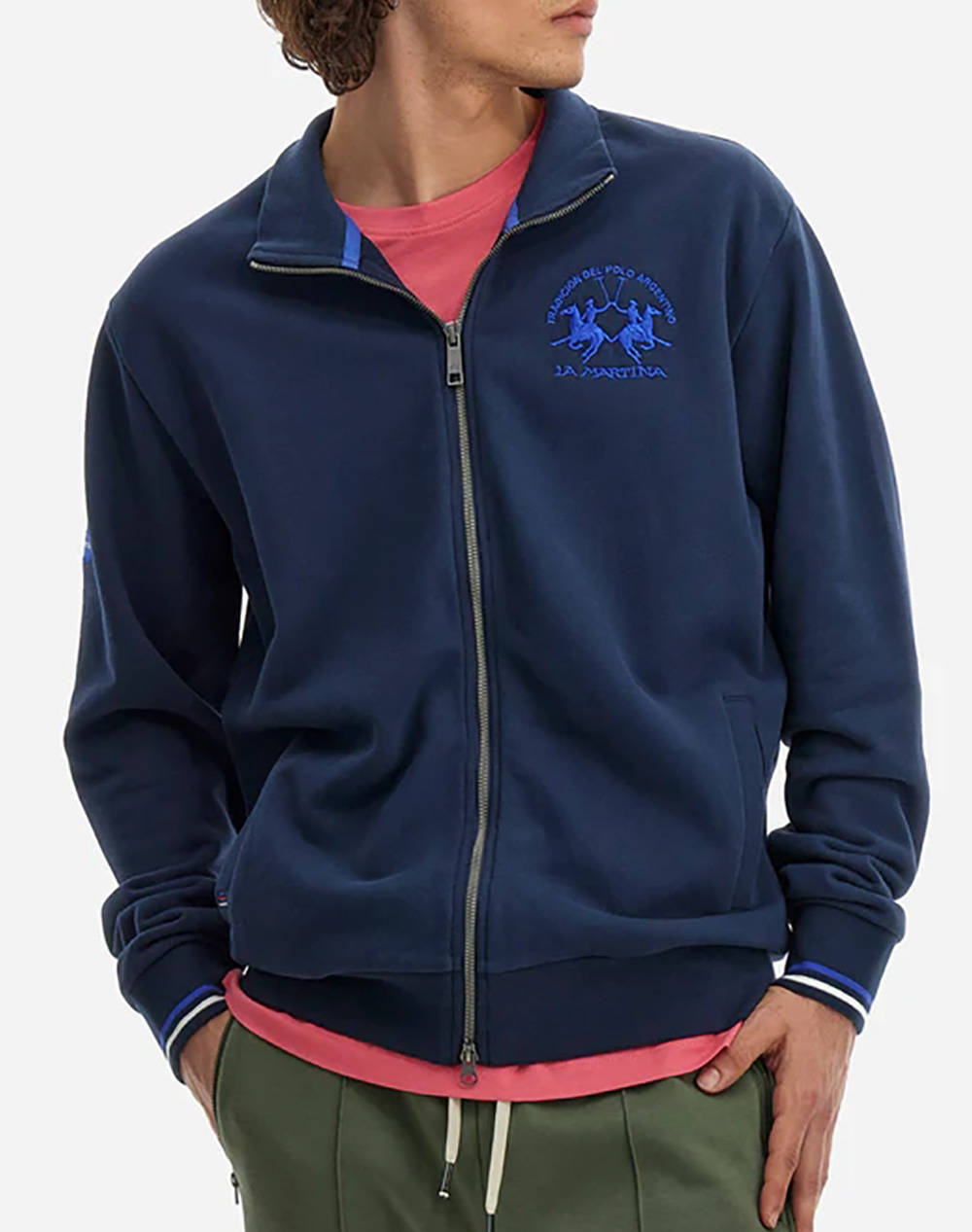 LA MARTINA LA MARTINA ΖΑΚΕΤΑ ΦΟΥΤΕΡ ΜΜ MAN FLEECE DIAGONAL FRENCH TER 3LMMAF300-07017 NavyBlue