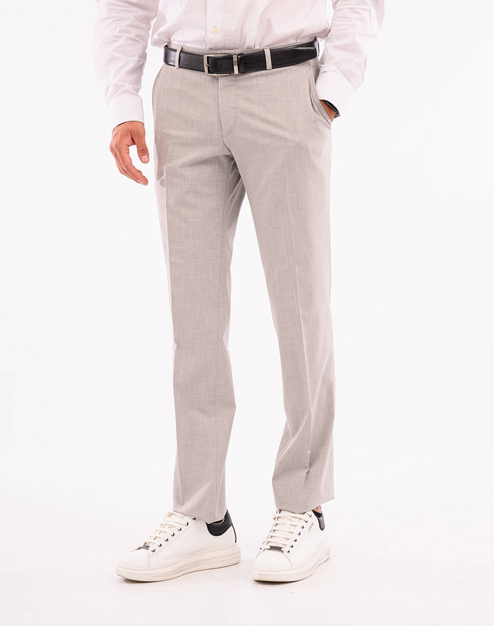 LEXTON LEXTON ΠΑΝΤΕΛΟΝΙ 09.35.WOOL MIX REG PANTS-STONE MEL. Ecru