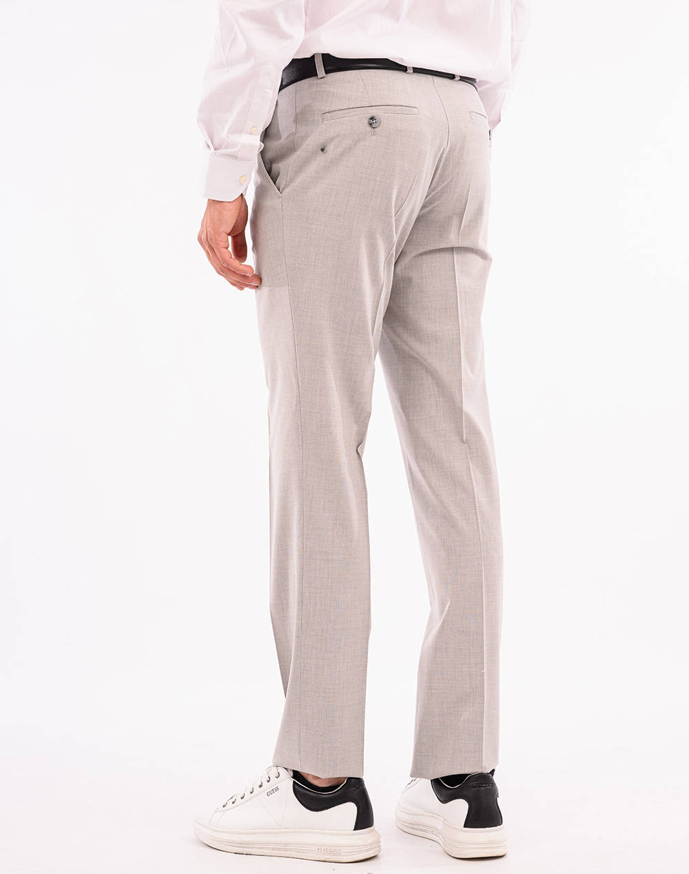 LEXTON ΠΑΝΤΕΛΟΝΙ 09.35.WOOL MIX REG PANTS-STONE MEL. Ecru φωτογραφία