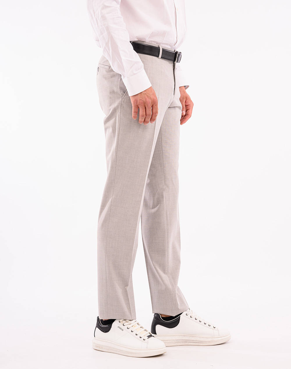 LEXTON ΠΑΝΤΕΛΟΝΙ 09.35.WOOL MIX REG PANTS-STONE MEL. Ecru φωτογραφία