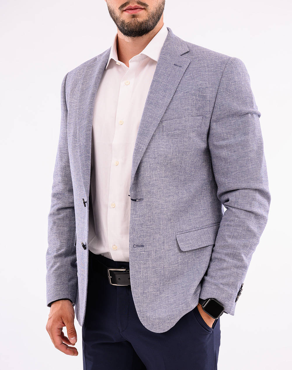 LEXTON ΣΑΚΑΚΙ 08.35.MIX LINEN JACKET-NAVY NavyBlue φωτογραφία