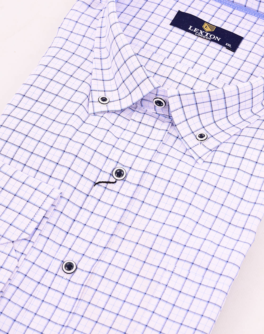 LEXTON ΠΟΥΚΑΜΙΣΟ M/Μ 7 11.35.NICE-BLUE CHECKS Multi φωτογραφία