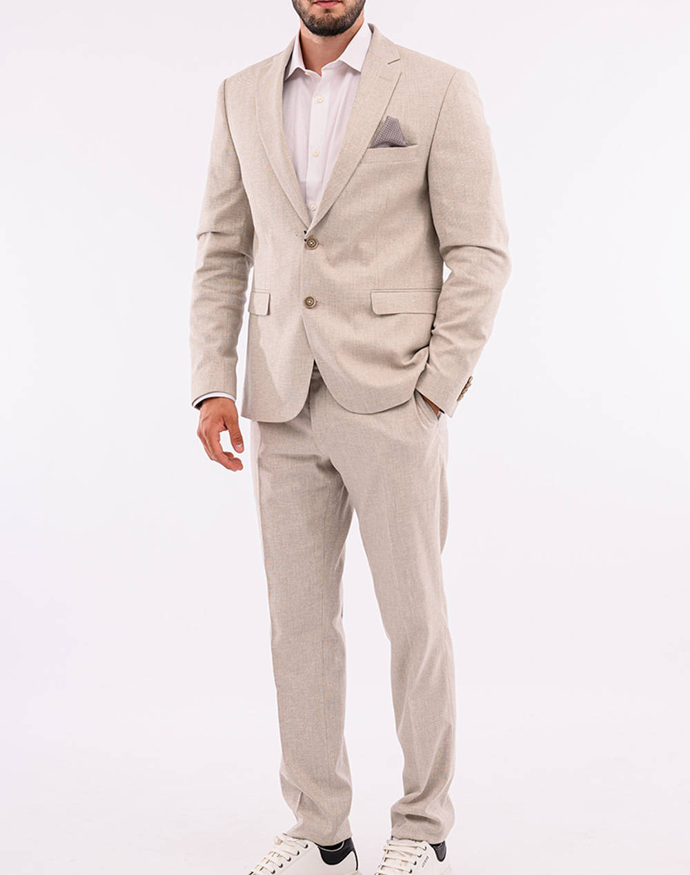 LEXTON LEXTON KΟΥΣΤΟΥΜΙ 06.35.MIX LINEN SUIT-BEIGE Biege