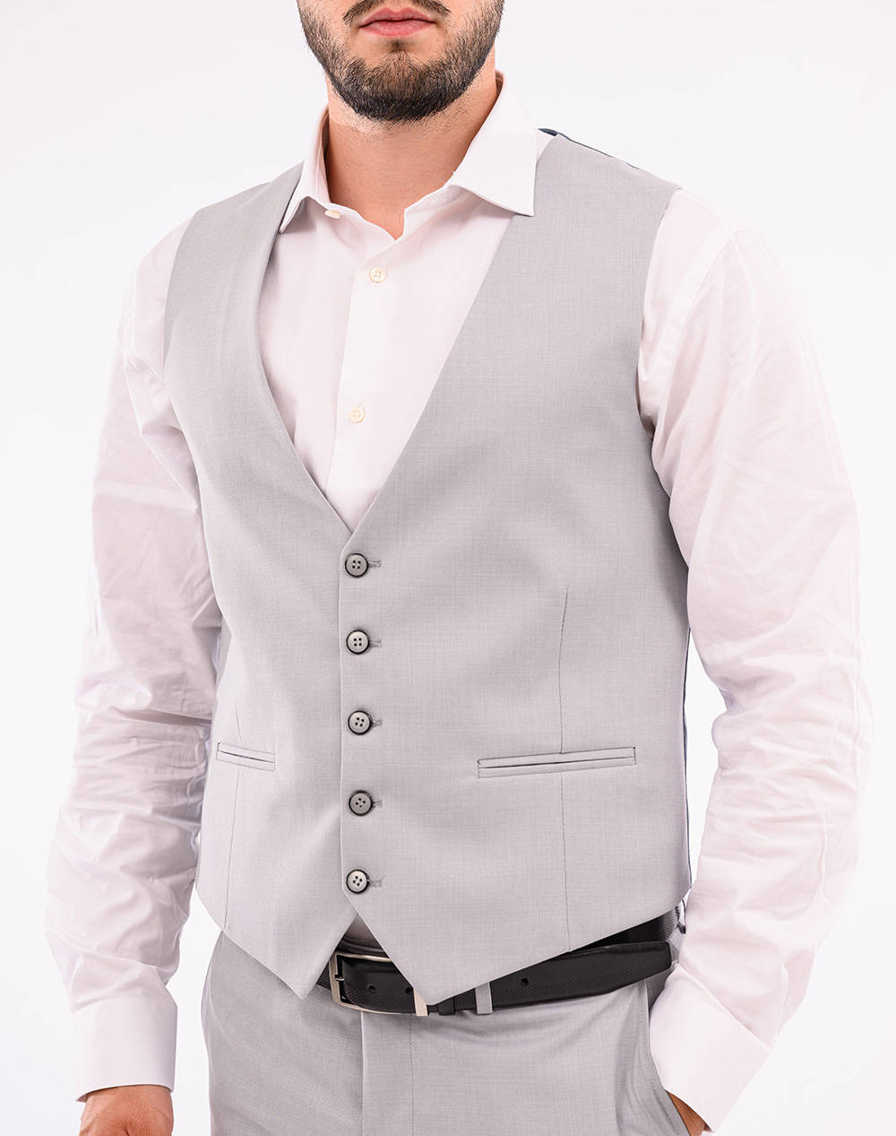 MASSIMO ΚΟΥΣΤΟΥΜΙ ΜΕ ΓΙΛΕΚΟ 00879-GREY Gray φωτογραφία