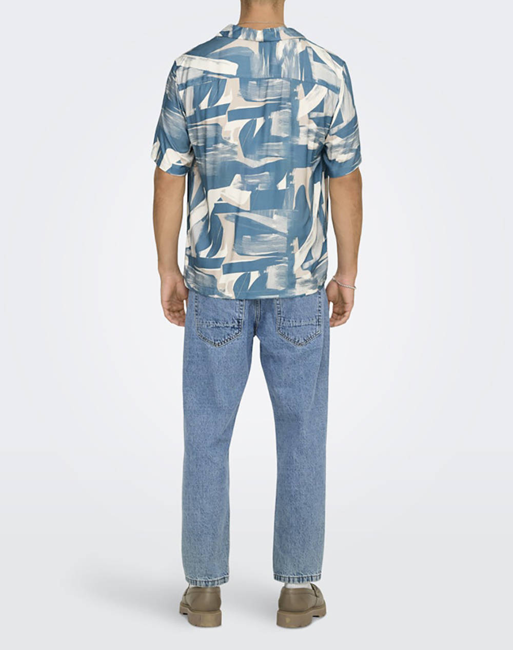 ONLY&SONS ONSDASH LIFE REG DIG AOP SS RESORT SHIRT 22033481-Silver LiningAOP Mixed φωτογραφία