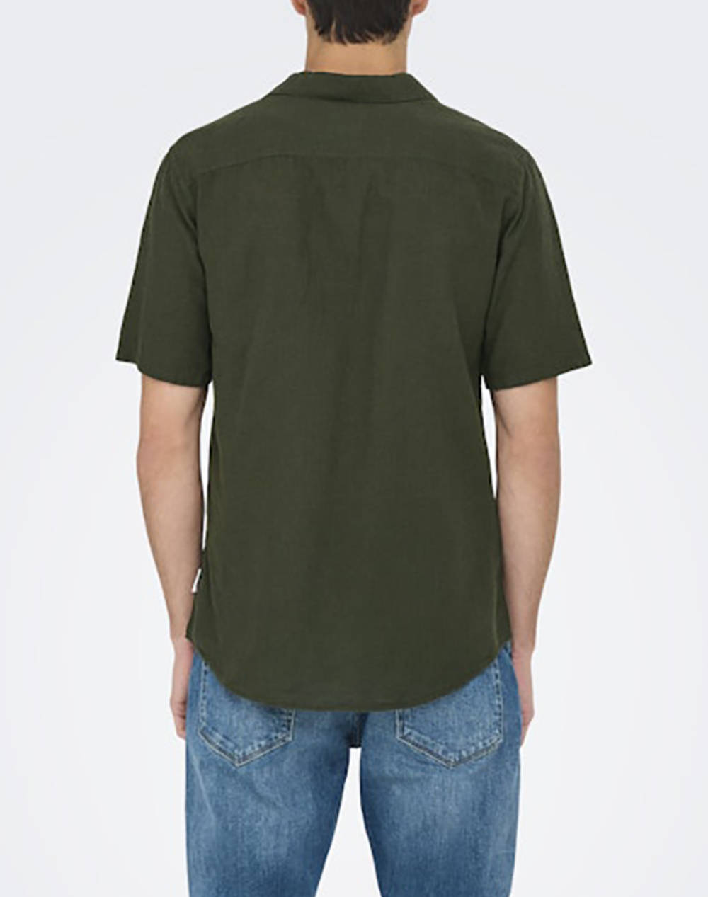 ONLY&SONS ONSCAIDEN LIFE SS SOLID RESORT LINENNOOS 22025116-Kambaba DarkGreen φωτογραφία