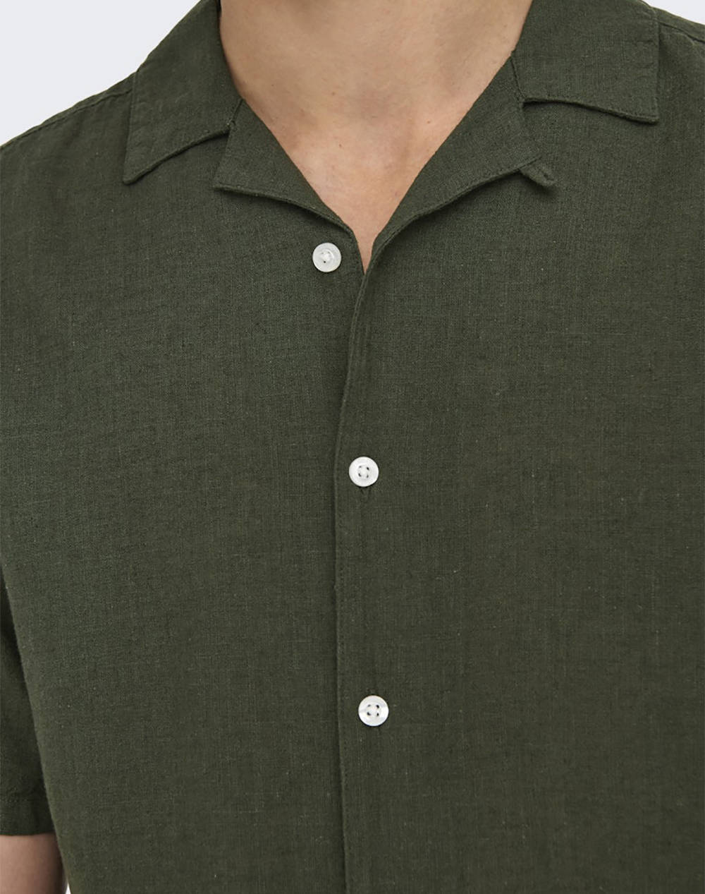 ONLY&SONS ONSCAIDEN LIFE SS SOLID RESORT LINENNOOS 22025116-Kambaba DarkGreen φωτογραφία