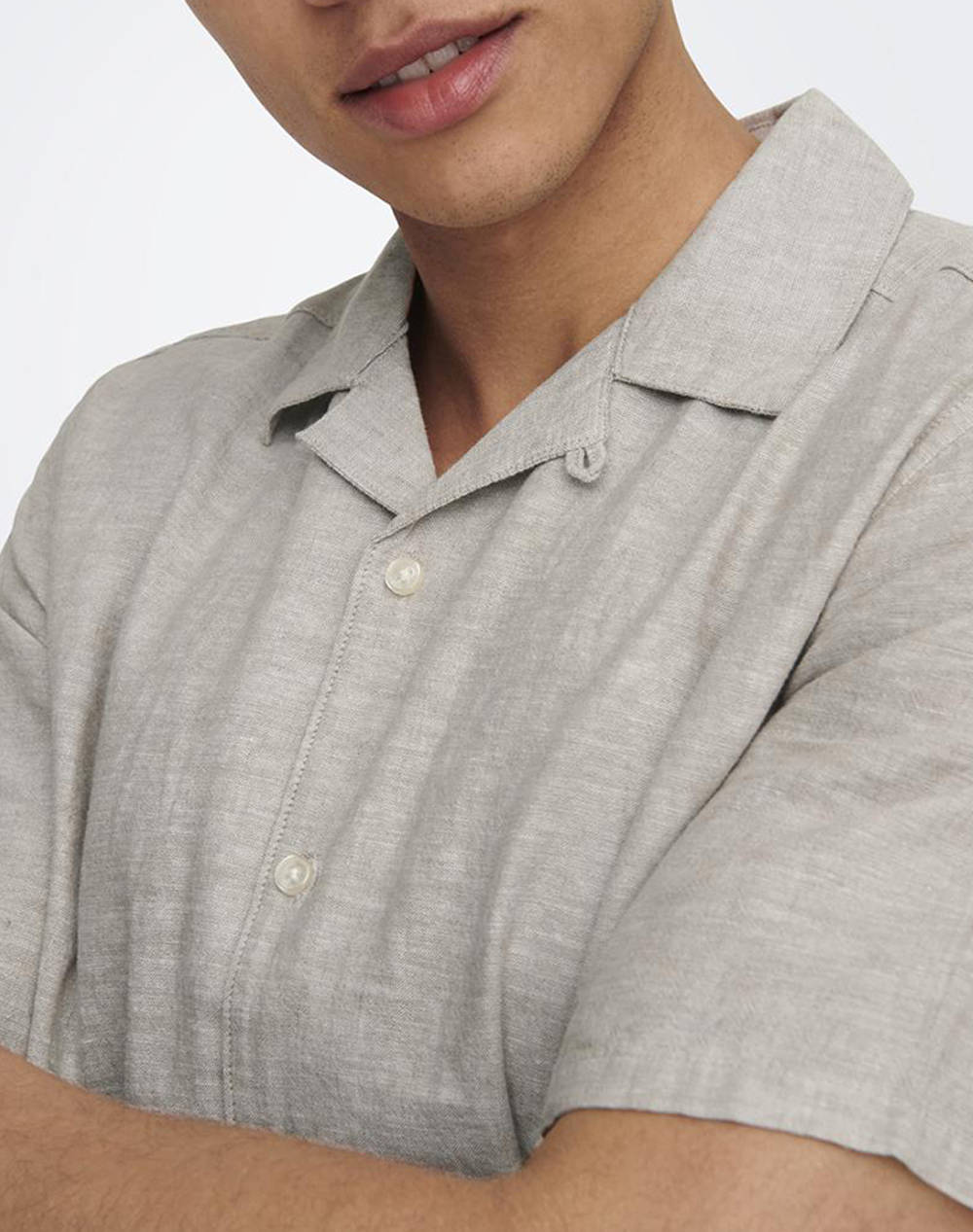 ONLY&SONS ONSCAIDEN LIFE SS SOLID RESORT LINENNOOS 22025116-Chinchilla LightGray φωτογραφία