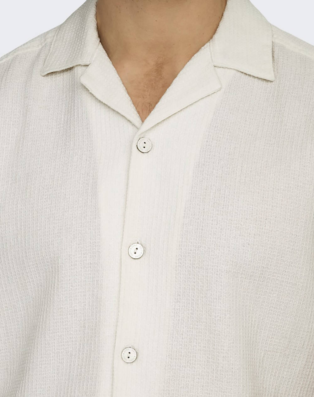 ONLY&SONS ONSBERTIL WAFFLE SS RESORT SHIRT 22032054-Cloud Dancer White φωτογραφία