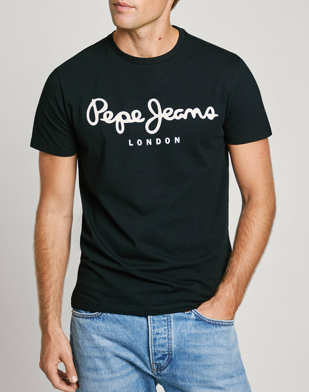 PEPE JEANS PEPE JEANS DROP 0 ORIGINAL STRETCH N ΜΠΛΟΥΖΑ ΑΝΔΡΙΚΟ PM508210-999/BLACK Black