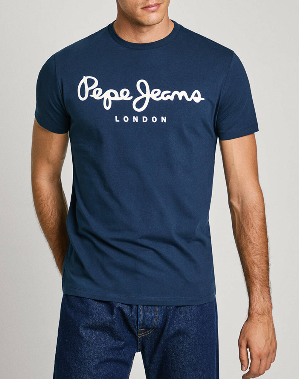 PEPE JEANS PEPE JEANS DROP 0 ORIGINAL STRETCH N ΜΠΛΟΥΖΑ ΑΝΔΡΙΚΟ PM508210-595/NAVY NavyBlue