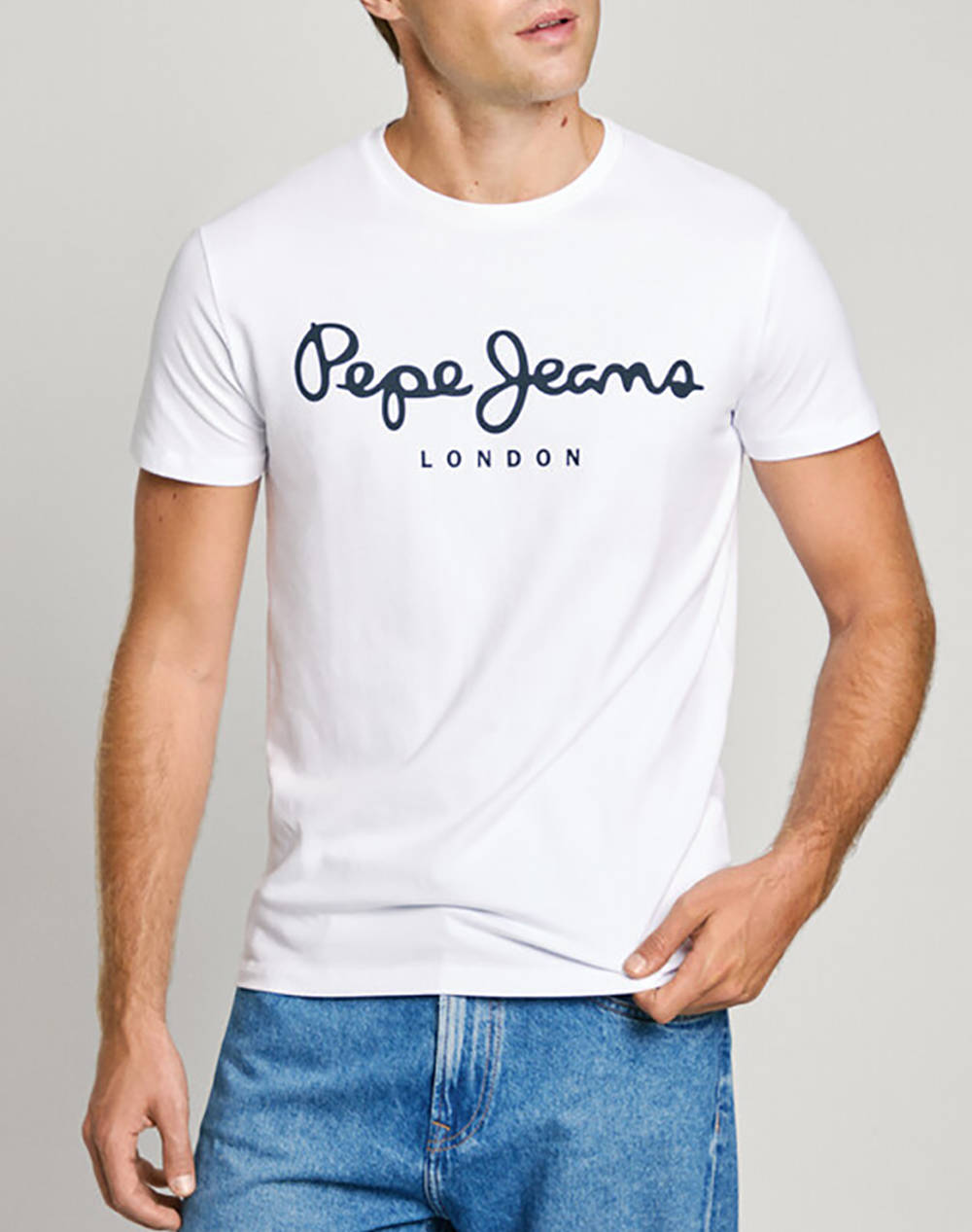 PEPE JEANS PEPE JEANS DROP 0 ORIGINAL STRETCH N ΜΠΛΟΥΖΑ ΑΝΔΡΙΚΟ PM508210-800/WHITE White