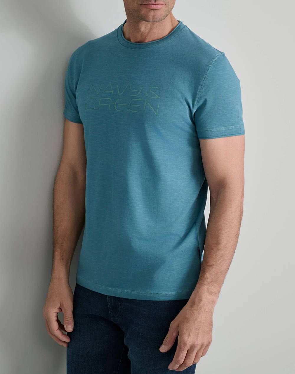 NAVY&GREEN ΜΠΛΟΥΖΑ ΛΑΙΜΟΚΟΨΗ 24TU.335/4P-DEEP SEA Cyan φωτογραφία