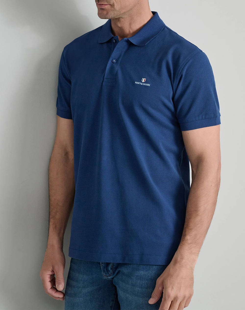 NAVY&GREEN ΜΠΛΟΥΖΑΚΙ ΠΟΛΟ M/ΧΡΩΜΟ, CUSTOM FIT 24GE.300.8-Atlantic Blue Blue φωτογραφία