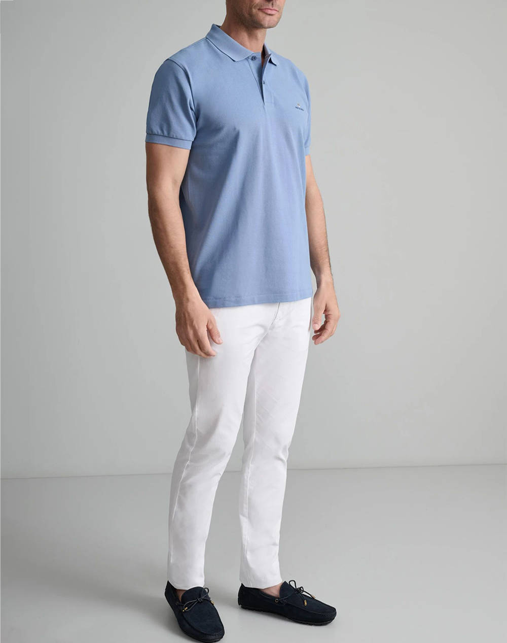 NAVY&GREEN ΜΠΛΟΥΖΑΚΙ ΠΟΛΟ M/ΧΡΩΜΟ, CUSTOM FIT 24GE.300.8-FADED DENIM BLUE DenimBlue φωτογραφία