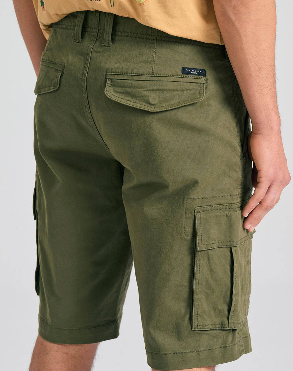 FUNKY BUDHA Ανδρική Βερμούδα Cargo FBM011-002-03-KHAKI Khaki φωτογραφία