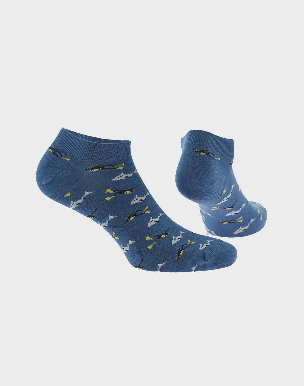 WALK ΑΝΔΡΙΚΕΣ ΚΑΛΤΣΕΣ BAMBOO ΚΟΦΤΕΣ ΜΕ ΣΧΕΔΙΟ W324-18-04/ΜΠΛΕ ΑΝΟΙΚΤΟ Blue φωτογραφία