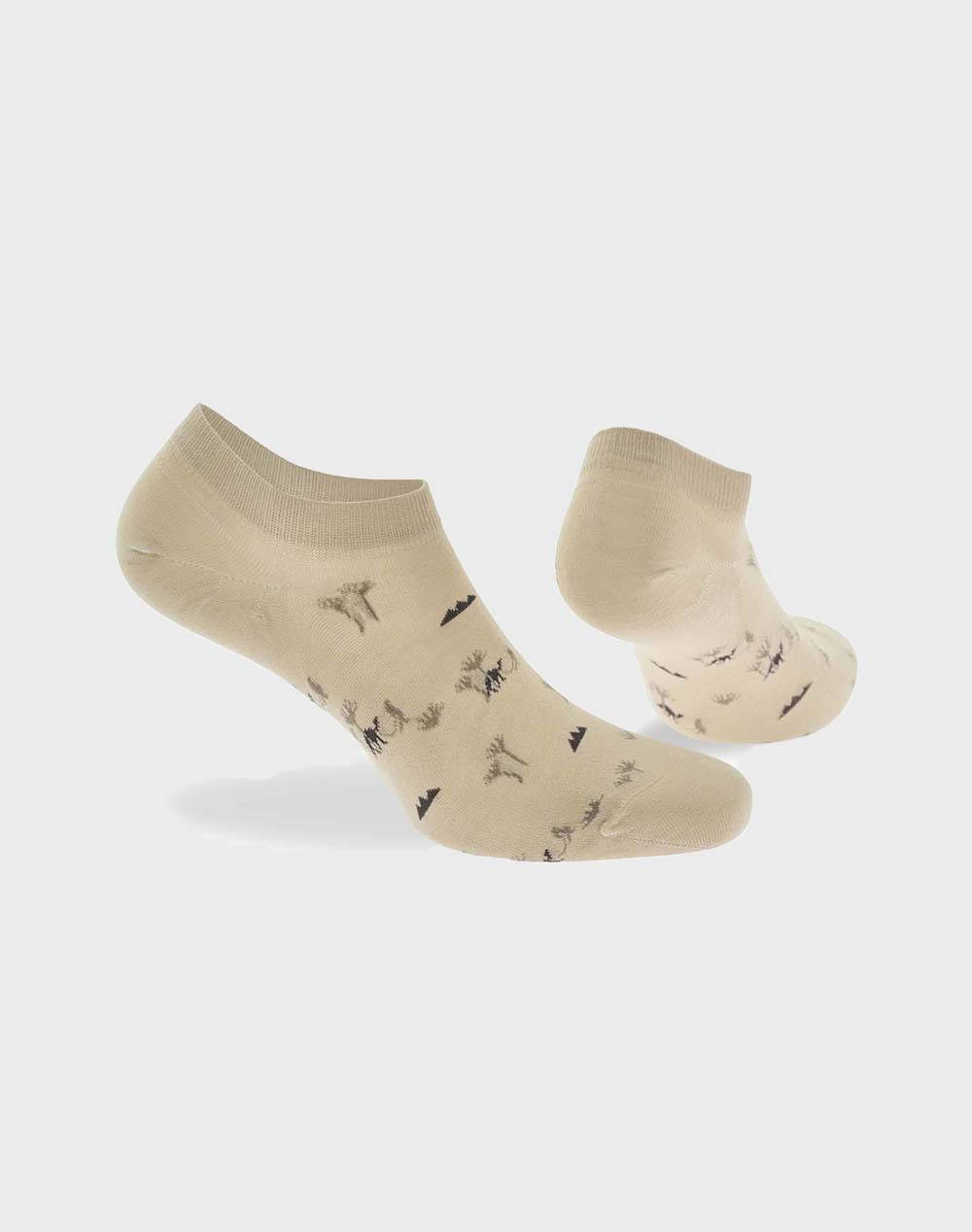 WALK ΑΝΔΡΙΚΕΣ SNEAKER ΚΑΛΤΣΕΣ BAMBOO ΜΕ ΣΧΕΔΙΟ W325-10-19/ΜΠΕΖ ΑΝΟΙΚΤΟ Biege φωτογραφία