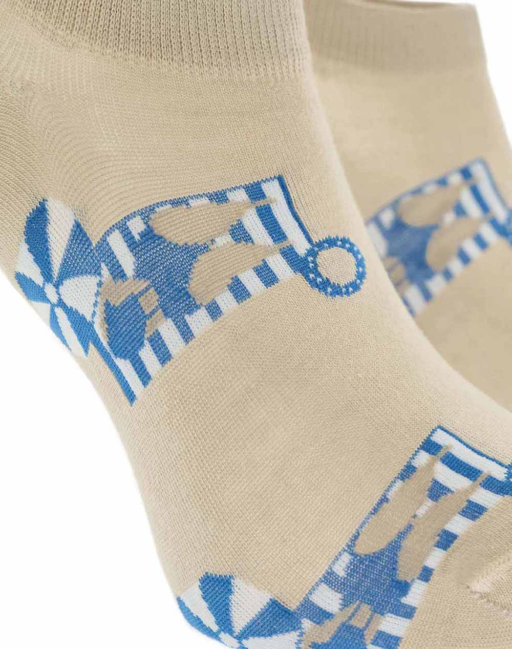 WALK ΓΥΝΑΙΚΕΙΕΣ SNEAKER ΚΑΛΤΣΕΣ BAMBOO ΜΕ ΣΧΕΔΙΟ W335-11-19/ΜΠΕΖ ΑΝΟΙΚΤΟ Biege φωτογραφία