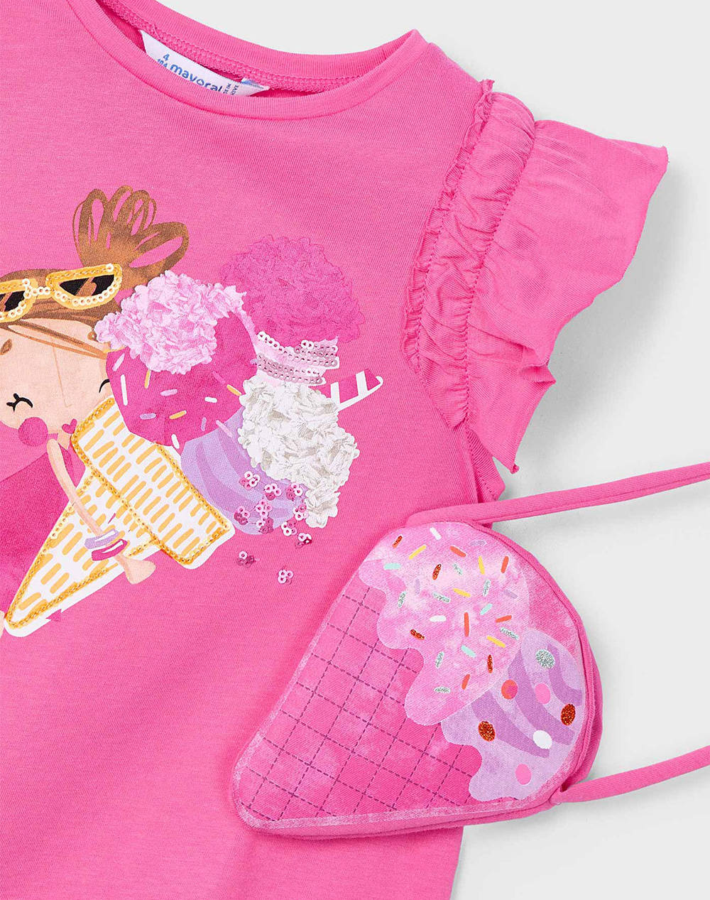 Mayoral Φόρεμα Τσαντάκι 03940A-012 Pink παιδικά Κορίτσι ρούχα φορέματα Politikos Shop Πολιτικός