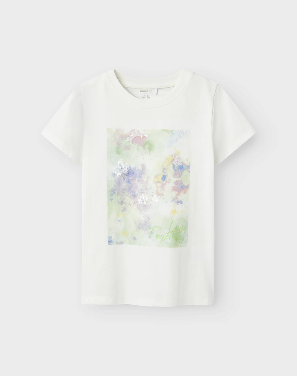 NAME IT NAME IT NKFBATU SS TOP BOX 13238726-Cloud DancerArcadiangreen OffWhite